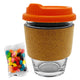 Jelly Bean In Cork Band Glass Coffee Cup  - JB012