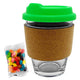 Jelly Bean In Cork Band Glass Coffee Cup  - JB012