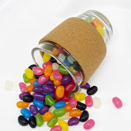 Jelly Bean In Cork Band Glass Coffee Cup  - JB012