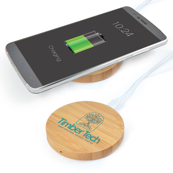 Arc Round Bamboo Wireless ChargerLL0220