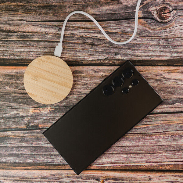 Arc Round Bamboo Wireless ChargerLL0220