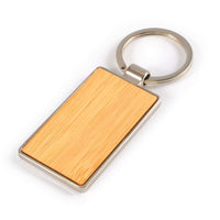 Rectangle Bamboo Zinc KeytagLL3526