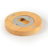 Discus Bamboo Bottle Opener Coaster - LL4998