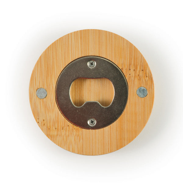 Discus Bamboo Bottle Opener Coaster - LL4998