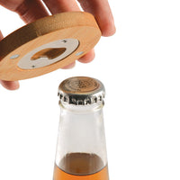 Discus Bamboo Bottle Opener Coaster - LL4998