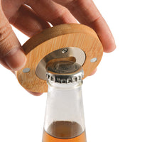 Discus Bamboo Bottle Opener Coaster - LL4998