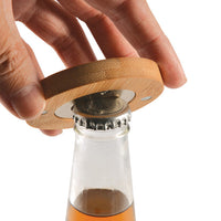 Discus Bamboo Bottle Opener Coaster - LL4998