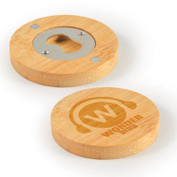 Discus Bamboo Bottle Opener Coaster - LL4998