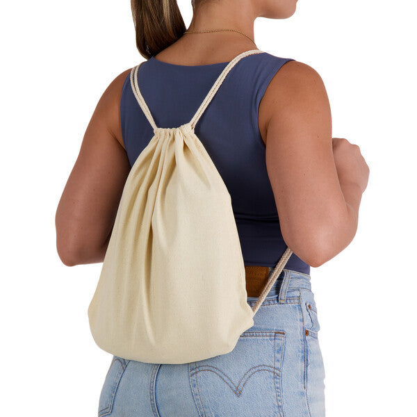 Calico Drawstring Library Backpack - LL506