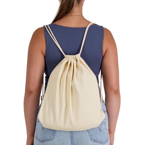 Calico Drawstring Library Backpack - LL506