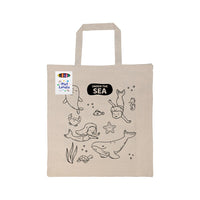 Colouring Short Handle Calico Bag & Crayons - LL5522