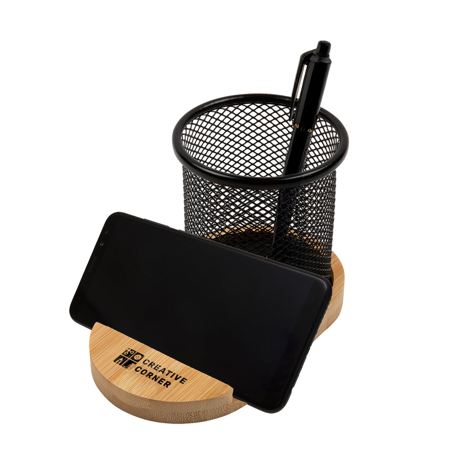 Bamboo Pen Tidy Phone Stand - LL8200