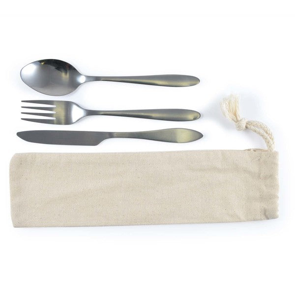 Banquet Cutlery Set in Calico Pouch - LL8798