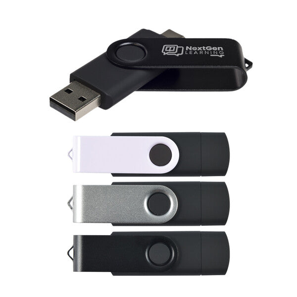 Swivel USB Flash Drive Dual 8GB - LL9607
