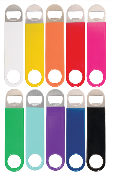 OPEN8A - Vinyl Wrapped Paddle Style Bottle Opener -