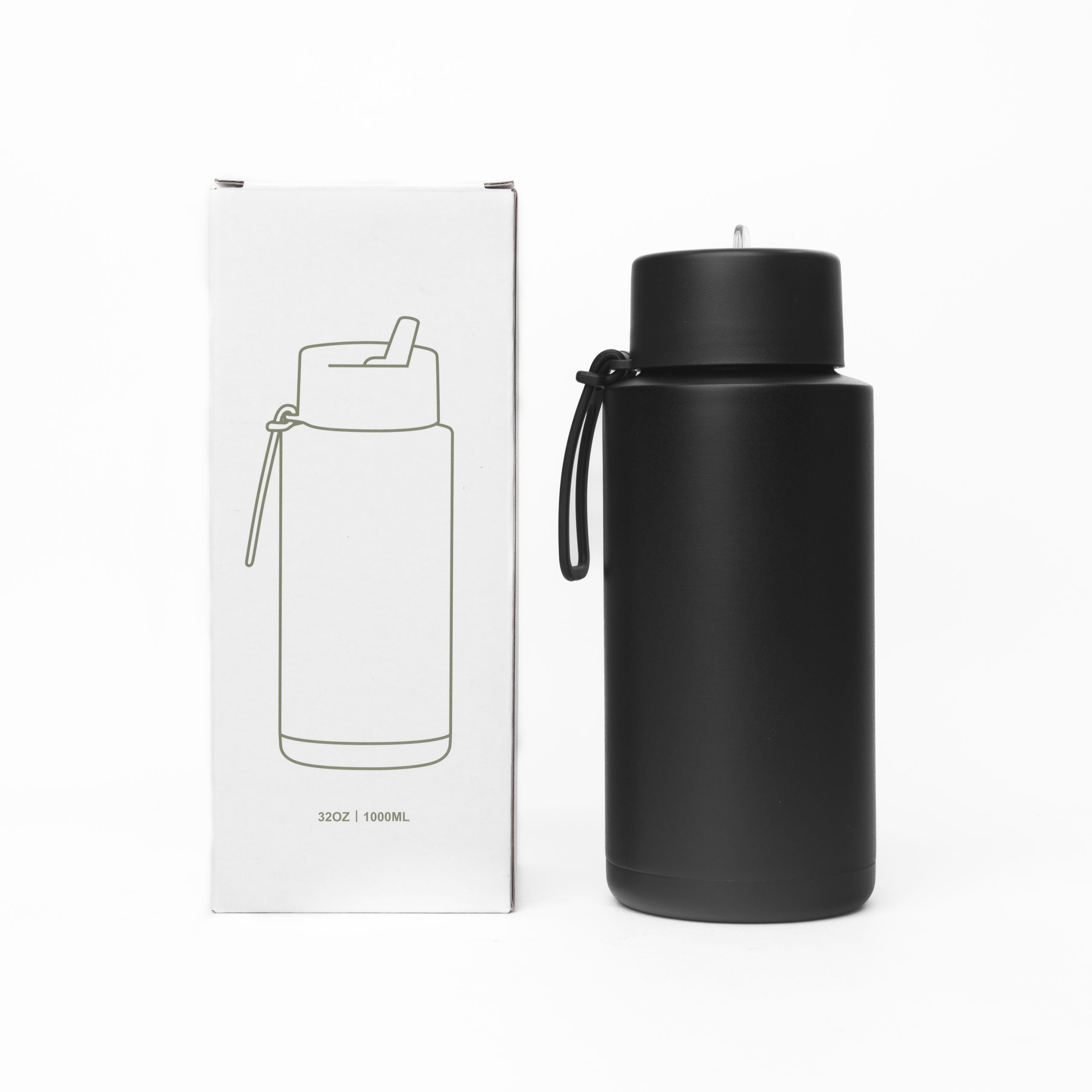 1L Stainless Steel Bottle with Silicone Handle