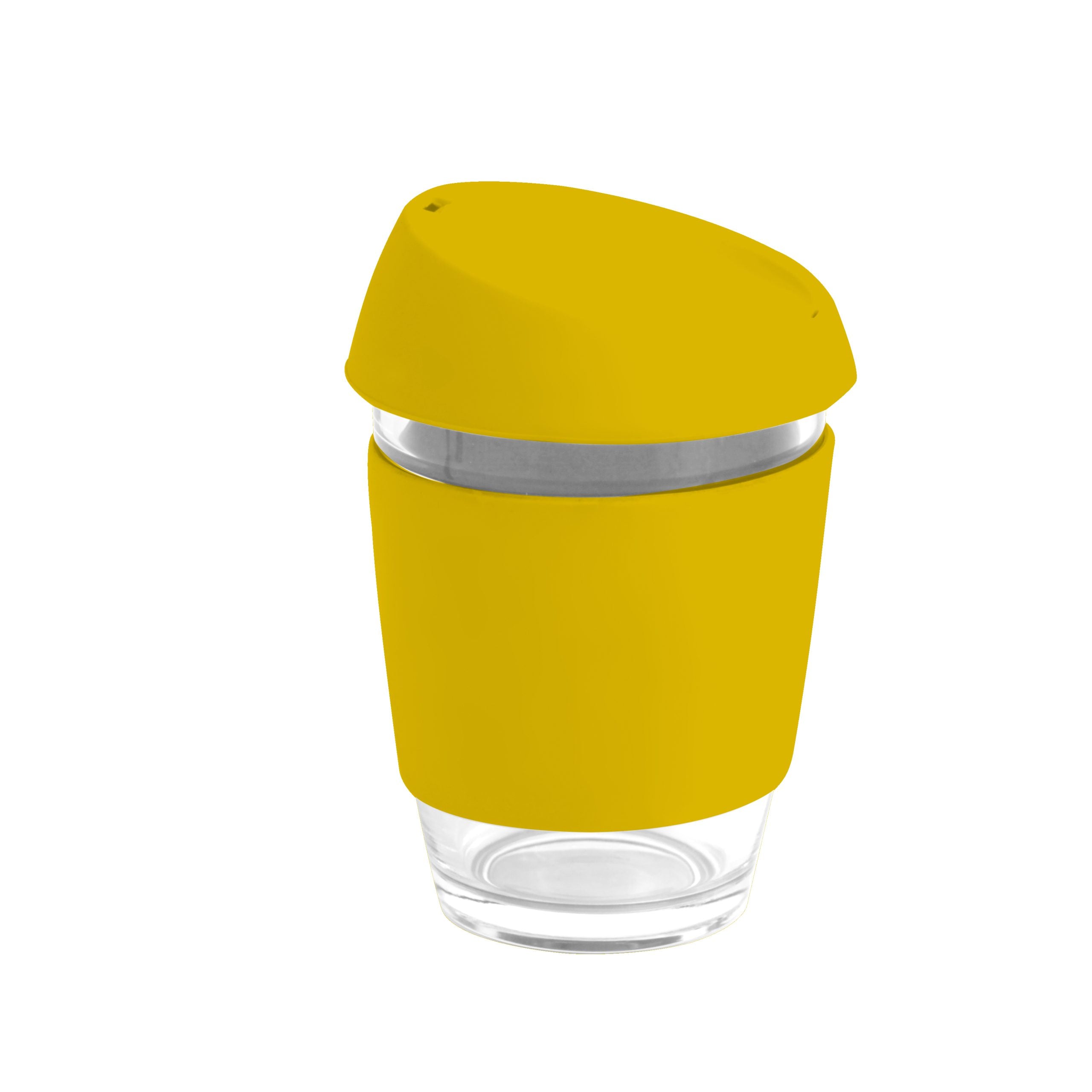 Moama Glass Coffee Cup - 350Ml With Silicon Lid And Band