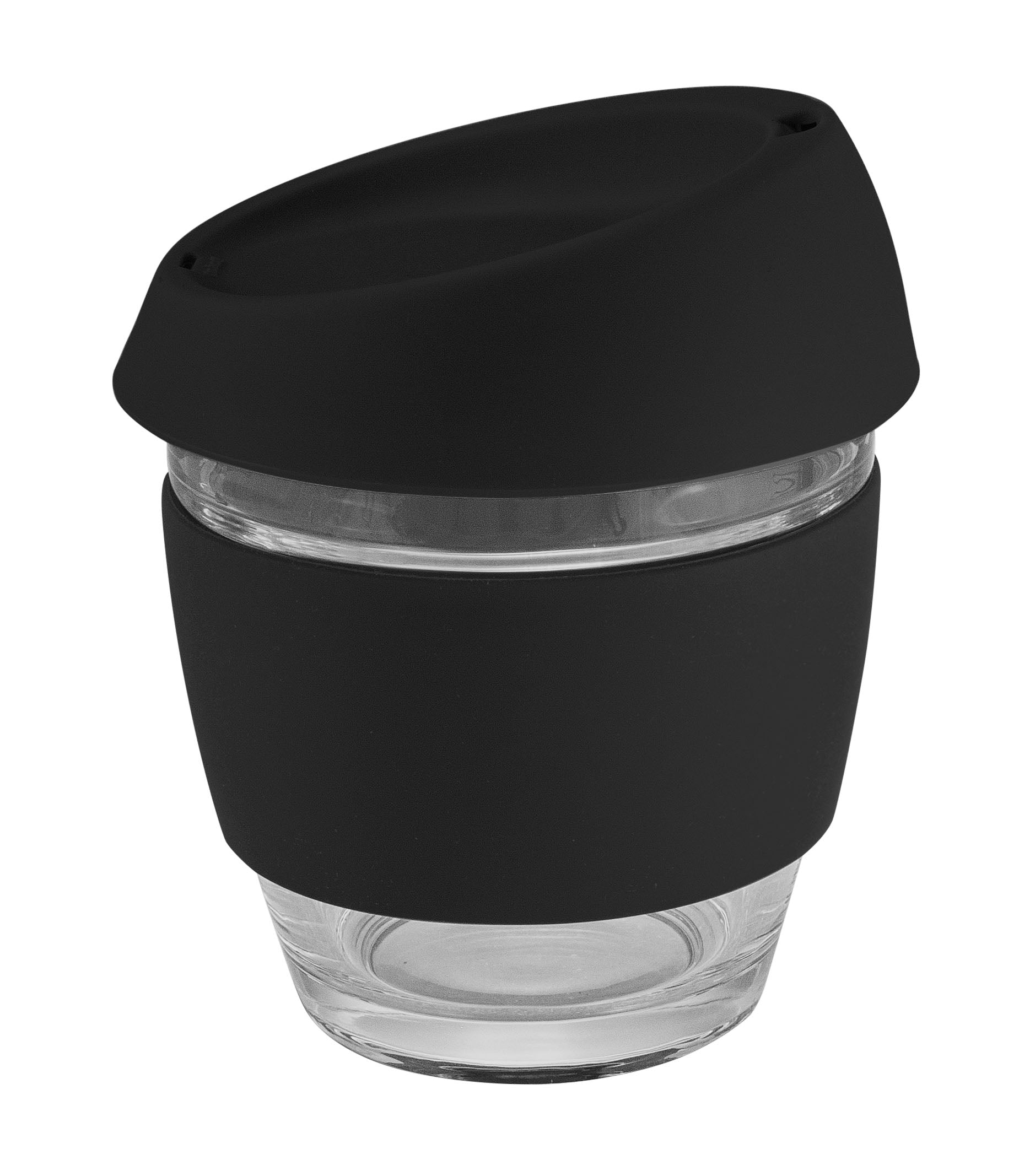 Moama Glass Coffee Cup - 240Ml With Silicon Lid And Band