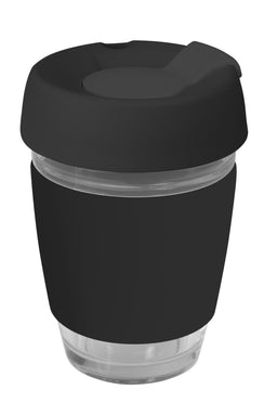 Genova Glass Coffee Cup - 350Ml With Silicon Lid And Band