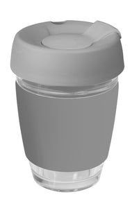Genova Glass Coffee Cup - 350Ml With Silicon Lid And Band