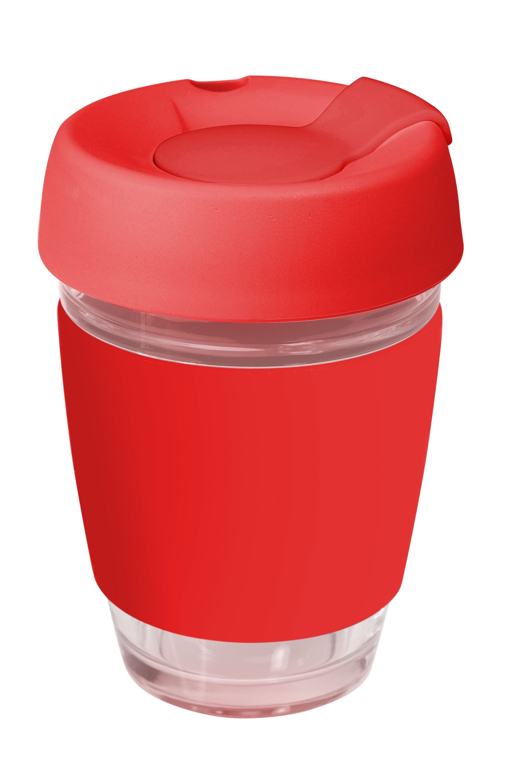 Genova Glass Coffee Cup - 350Ml With Silicon Lid And Band