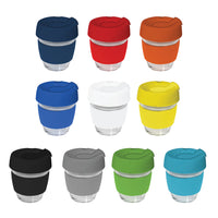 Genova Glass Coffee Cup - 240Ml With Silicon Lid And Band