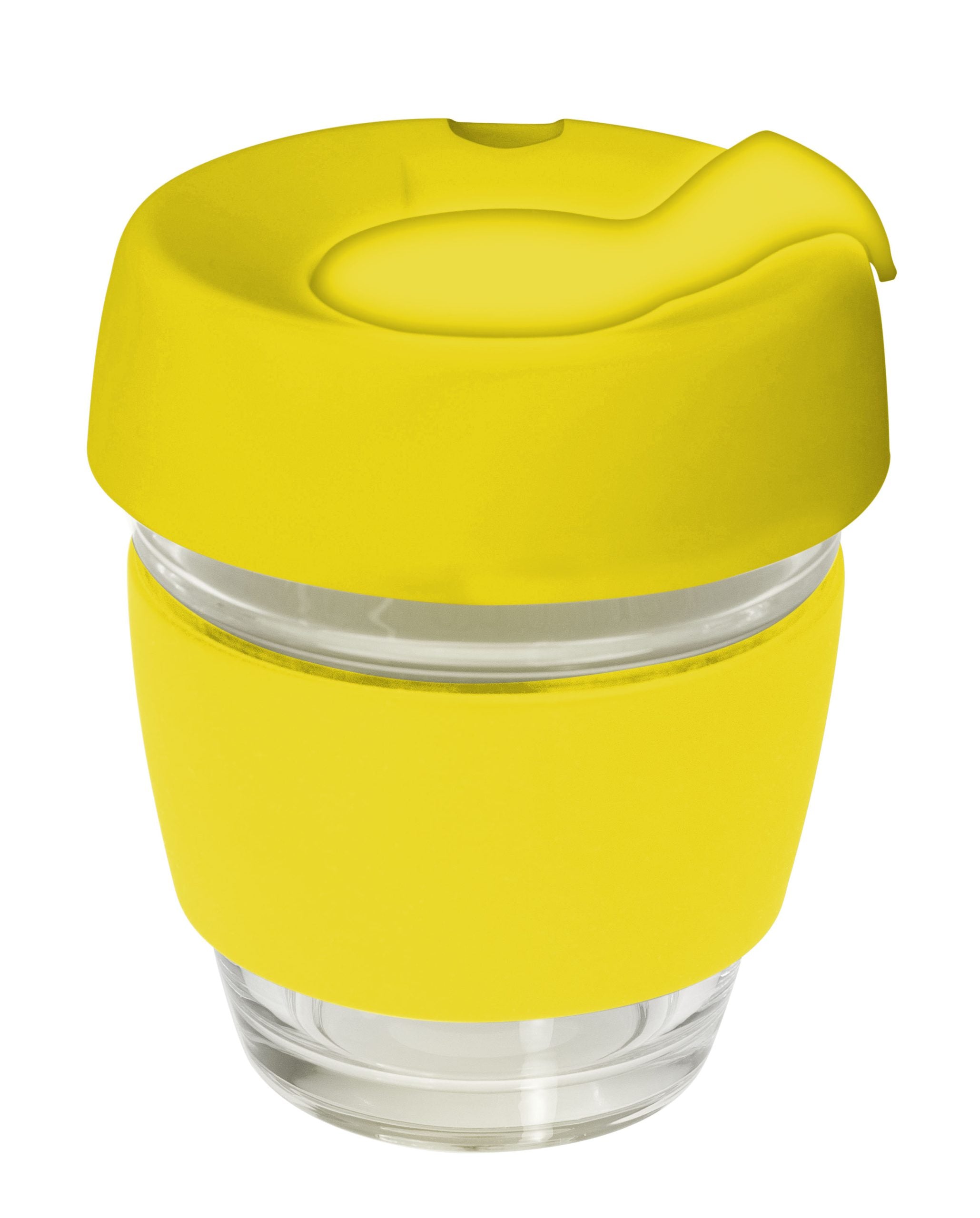 Genova Glass Coffee Cup - 240Ml With Silicon Lid And Band