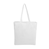 White Calico Bag With Long Handles