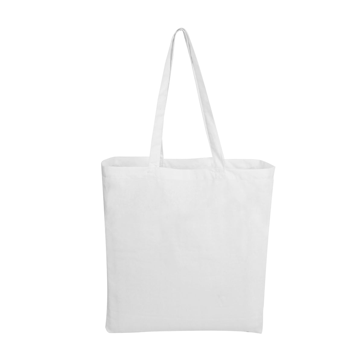 White Calico Bag With Long Handles