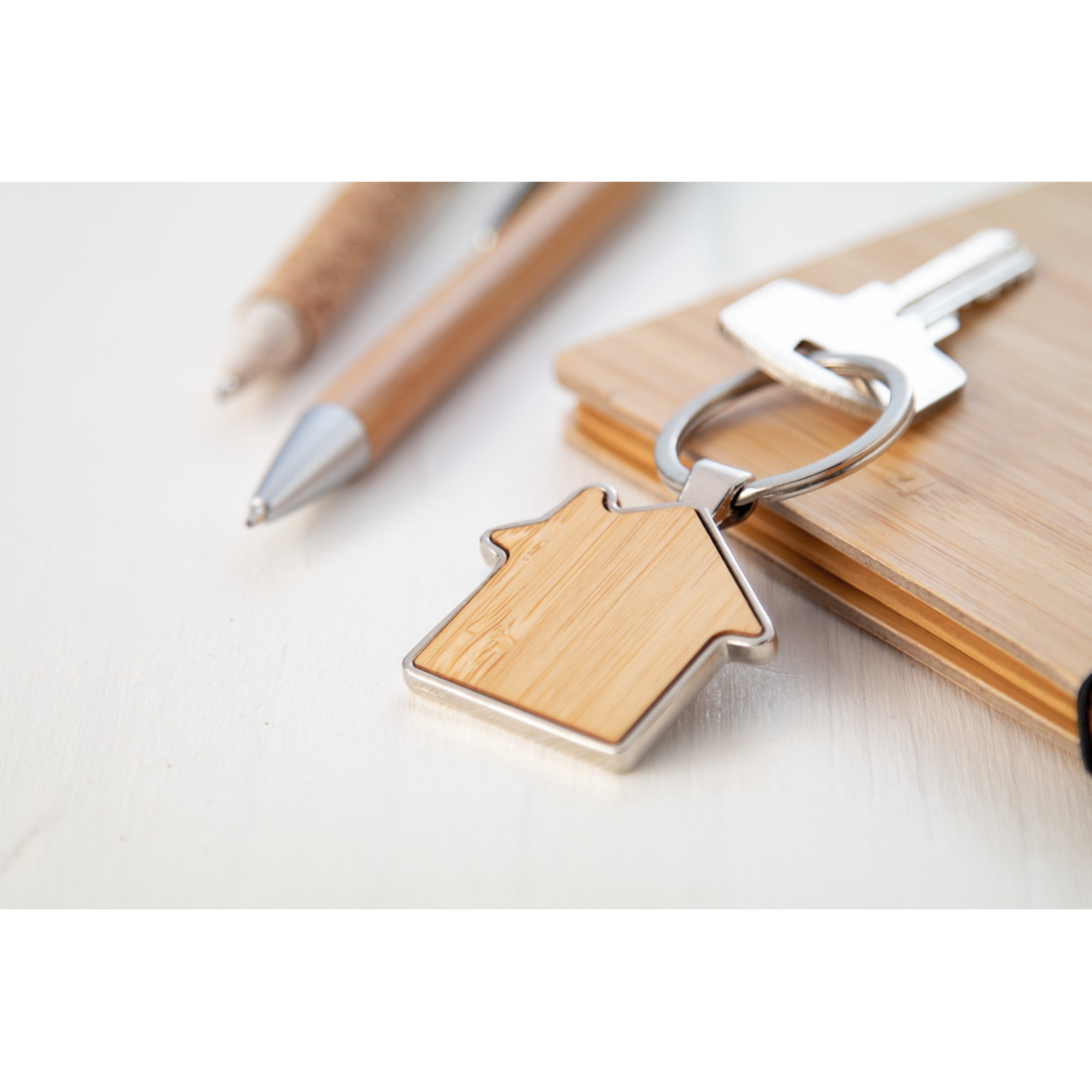 Bamboo Keyring - House Shape
