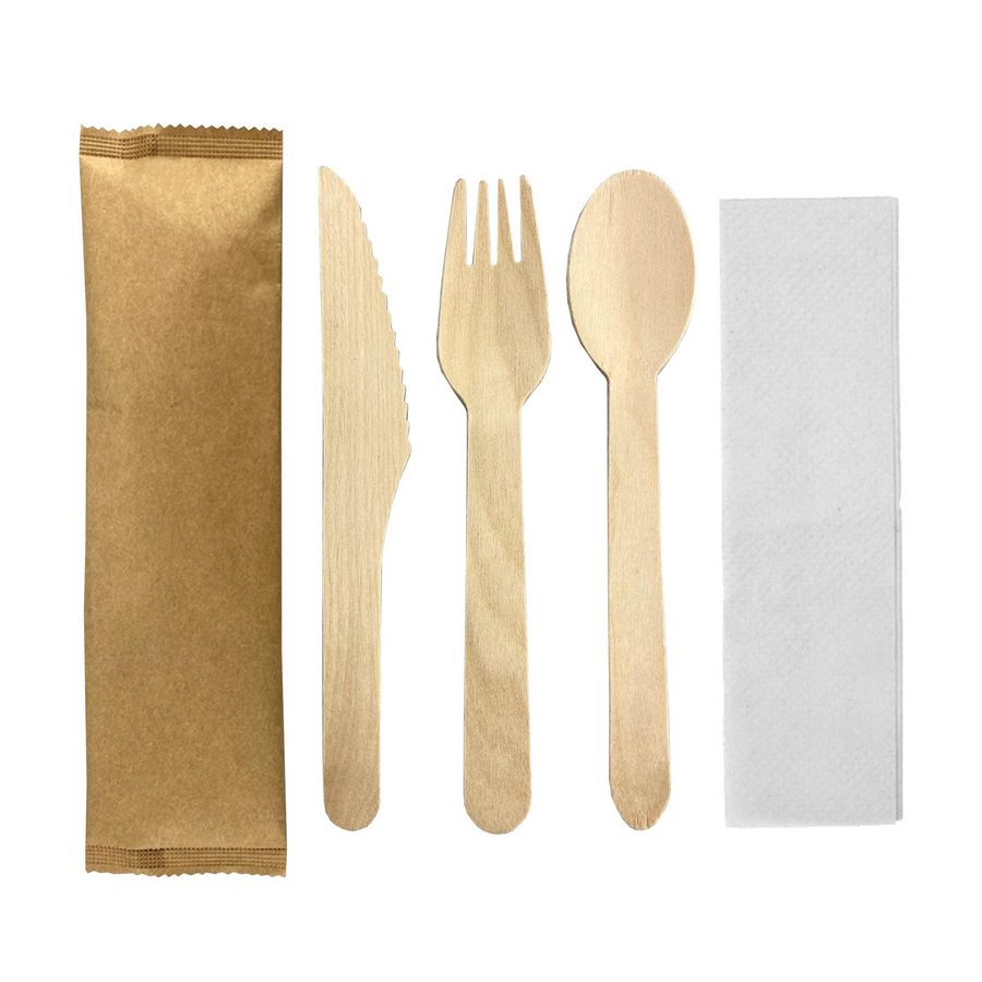 4Pcs Wooden Cutlery