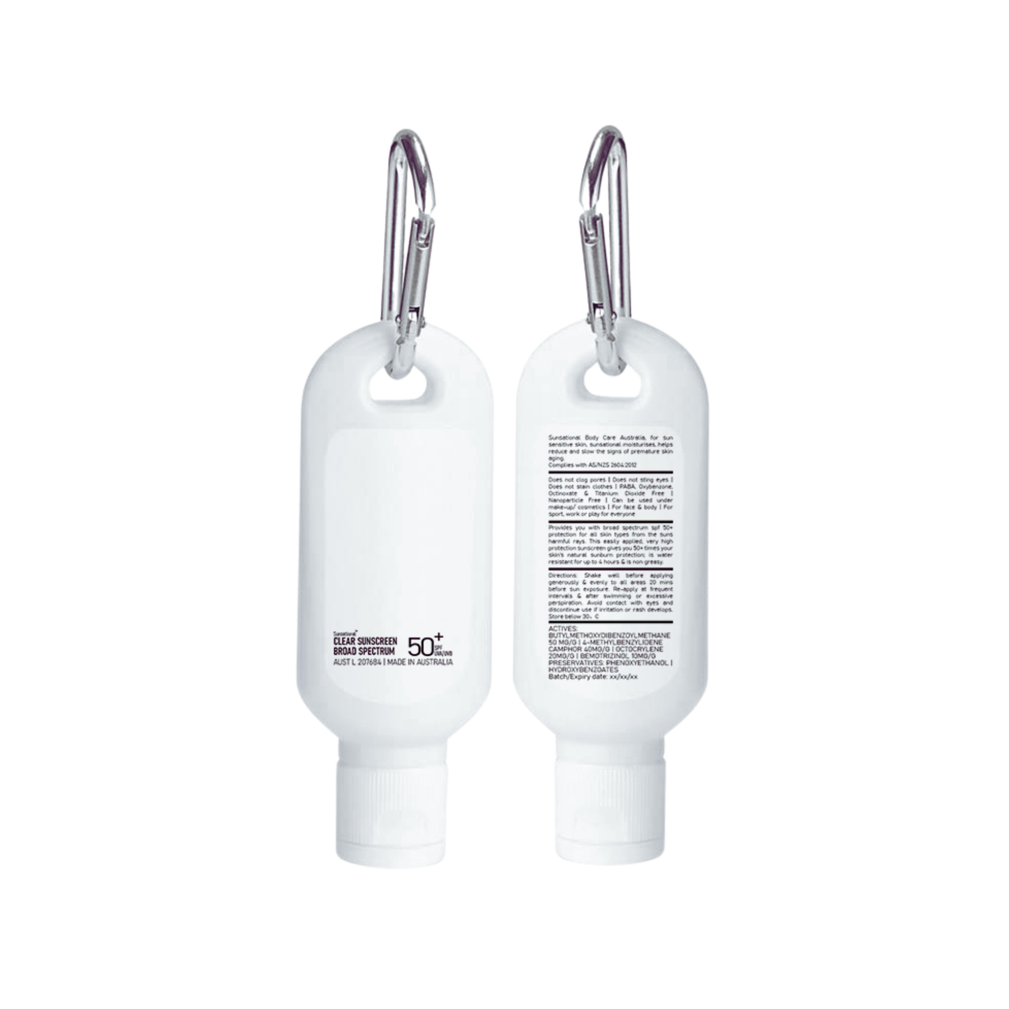 30Ml Spf50 Sunscreen Lotion With Carabiner