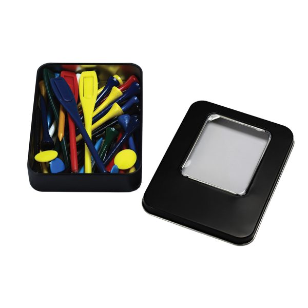 Rectangular Coloured Accessories Tin Black