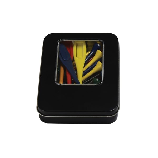 Rectangular Coloured Accessories Tin Black