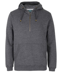 C of C BRASS 1/2 ZIP HOODIE BLACK MARLE - 2XS