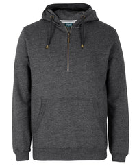 C of C BRASS 1/2 ZIP HOODIE BLACK MARLE - 2XS