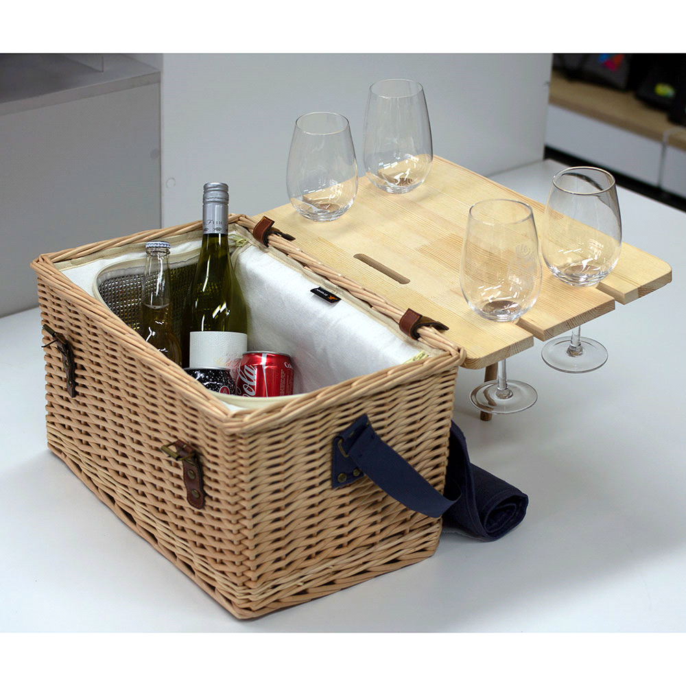 Trekk Wicker Basket w/ Picnic Table