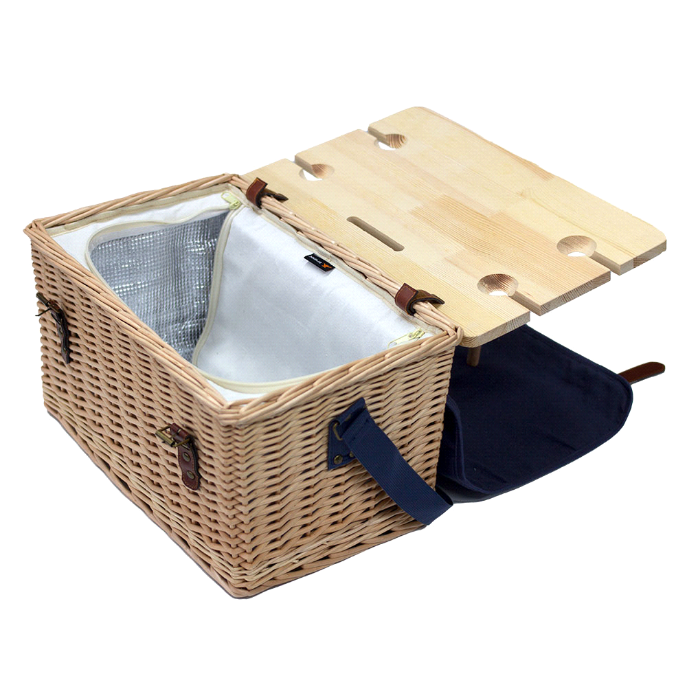 Trekk Wicker Basket w/ Picnic Table