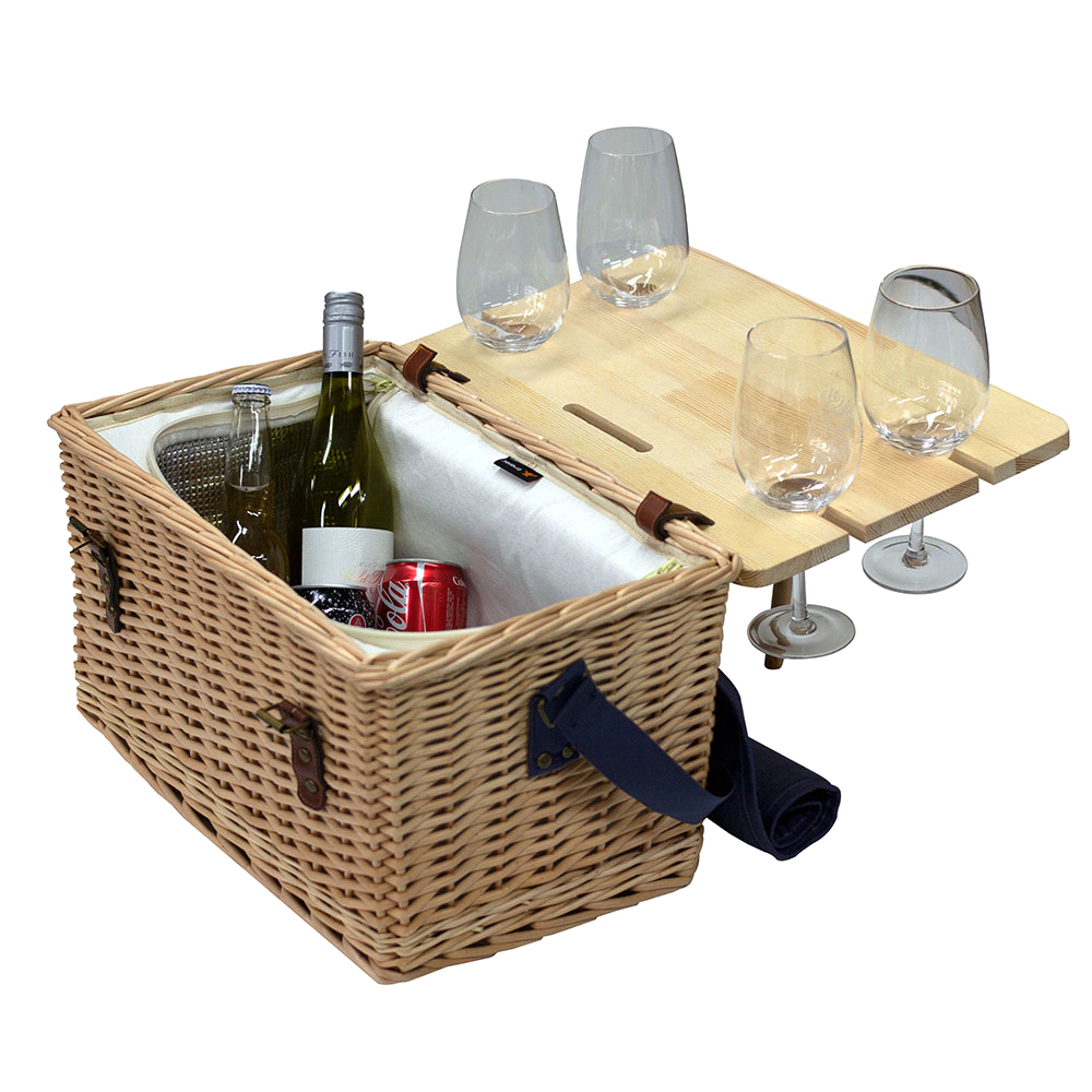 Trekk Wicker Basket w/ Picnic Table
