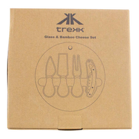 Trekk Round Bamboo Glass Cheese Set
