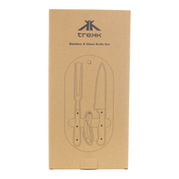 Trekk Oval Bamboo Glass Knife Set