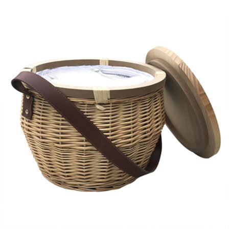 Scotch Wicker Picnic Cooler Basket Round  - WCB001