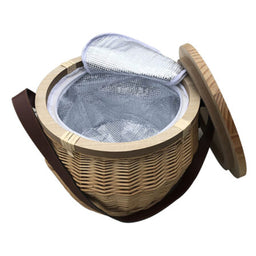 Scotch Wicker Picnic Cooler Basket Round  - WCB001