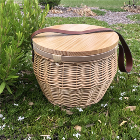 Scotch Wicker Picnic Cooler Basket Round  - WCB001