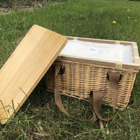 Gold Coast Wicker Picnic Cooler Basket Square  - WCB002