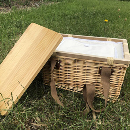Gold Coast Wicker Picnic Cooler Basket Square  - WCB002