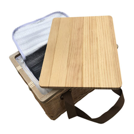 Gold Coast Wicker Picnic Cooler Basket Square  - WCB002