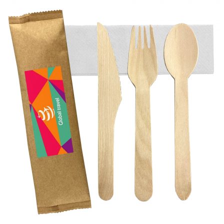 4pcs Wooden Cutlery Set  - WCS001