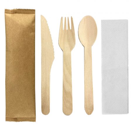 4pcs Wooden Cutlery Set  - WCS001