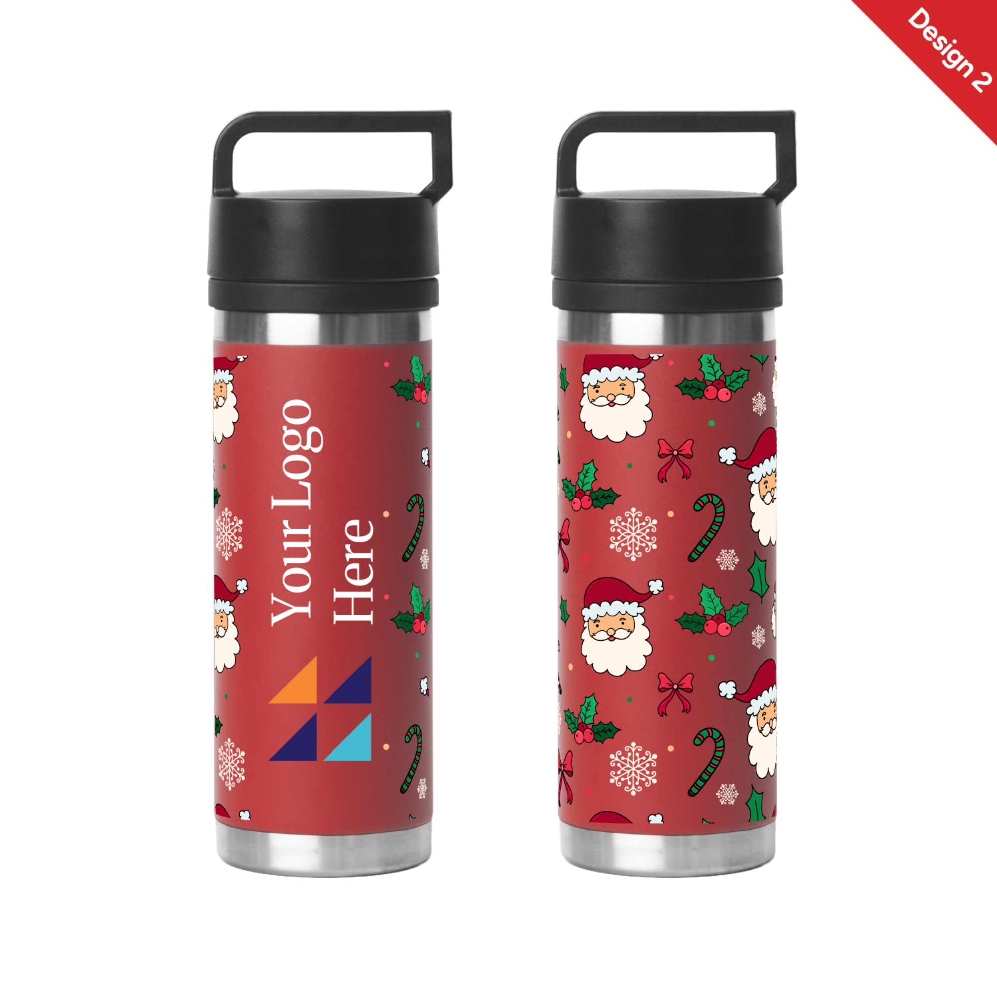 Christmas Red 532ml Bell Bottle with Solid Handle